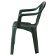 Silla Respaldo Bajo Resina Monobloc, Color Verde, Modelo  Lyra