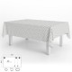 Mantel Hule Rectangular Rombos Grises Impermeable Antimanchas PVC 140x250 cm.  Recortable Uso Interior y Exterior