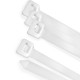 Brida Nylon 100%. Color Blanco / Natural 7,5 x 450 mm. 100 Piezas. Abrazadera Plastico, Organizador Cables, Alta Resistencia