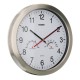 Reloj De Pared Ø 30 cm. Con Higrometro y Termometro. Frontal En Acero