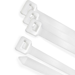 Brida Nylon 100%. Color Blanco / Natural 9,0 x 780 mm. 100 Piezas. Abrazadera Plastico, Organizador Cables, Alta Resistencia