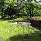 Mesa Plegable Cuadrada HDPE Multifuncional, Portatil, Resistente,Multiusos 86x86x74 cm. Color Blanco