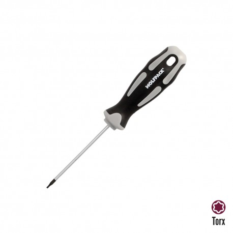 Destornillador Torx Acero S2 Mango TPR Bimaterial. Medida T06 x Ø 3,0 x 75 mm.