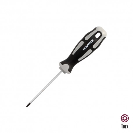 Destornillador Torx Inviolable Acero S2 Mango TPR Bimaterial. Medida T09 x Ø 3,0 x 75 mm.