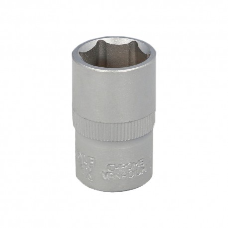 Llave Vaso 1/2" Hexagonal 17 mm. Perfil de 6 caras. Acero Cromo Vanadio, Aristas Redondas