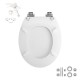 Tapa Wc Universal Blanca Caida Amortiguada, Asiento Inodoro, Cierre Lento, Bisagras Ajustables,