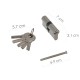 Cilindro Seguridad 35x35 mm/13,5 Leva Corta Niquelado Con 5 llaves