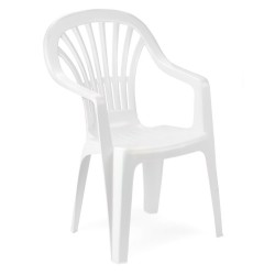 Silla Resina Monoblock Respaldo Alto Blanco Zena